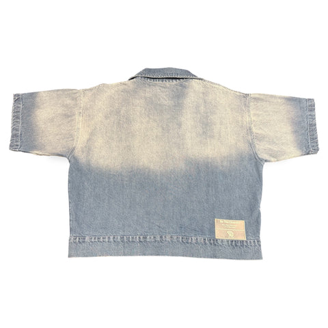 Church Girl Cropped Logo Denim Shirt