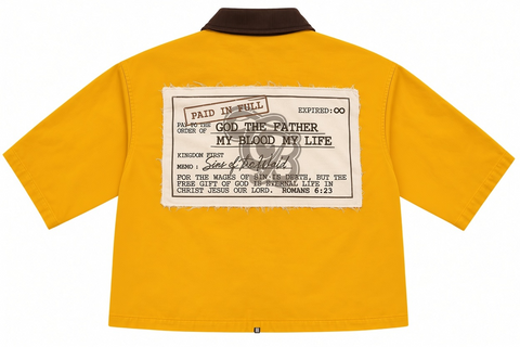 Paid In Full Mustard Zip Up Utility Shirt