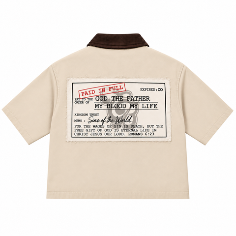 Paid In Full Tan Zip Up Utility Shirt